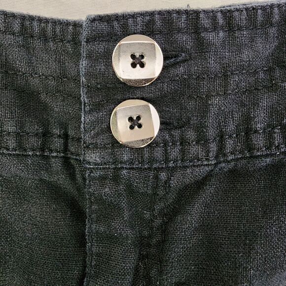 INC International Concepts Womens Shorts Sz 6 Black Casual 100% Linen Rhinestone - Picture 6 of 8